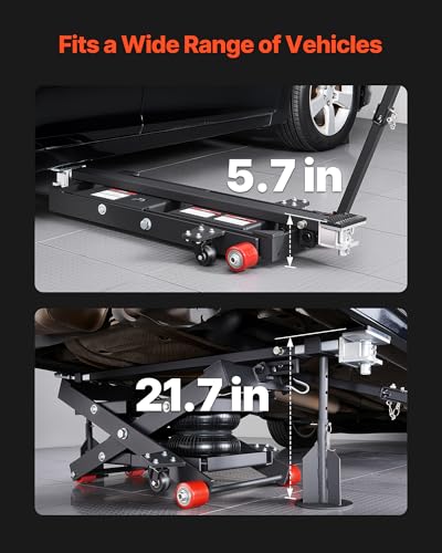 VEVOR Air Portable Car Lift, 6613 lbs/3 Ton Capacity, 21.7 inch Max Height, Adjustable Portable Air Car Lift with Airbag, Support Stands, Wheel Chocks, Rubber Pads, Heavy-Duty for Sedan SUV Pickup