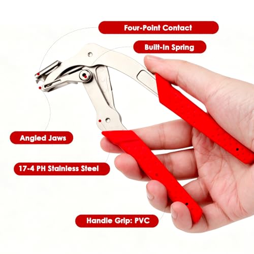 Ocean Pearl 2026 Car Clip Pliers, Trim Clip Removal Tool, Plastic Fastener Remover, Panel Clip Removal Pliers for Push Pin, Door Panel, Bumper, Fender, 17-4 PH Stainless Steel