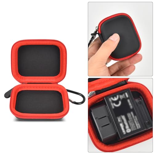 Car and Auto Mini Carry Case Compatible with BlueDriver Bluetooth Pro/Pro Next Gen OBDII OBD2 Scan Tool Monitor for iPhone & Android (Black+Red Zipper) - color: Black+Red Zipper