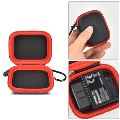 Car and Auto Mini Carry Case Compatible with BlueDriver Bluetooth Pro/Pro Next Gen OBDII OBD2 Scan Tool Monitor for iPhone & Android (Black+Red Zipper) - color: Black+Red Zipper