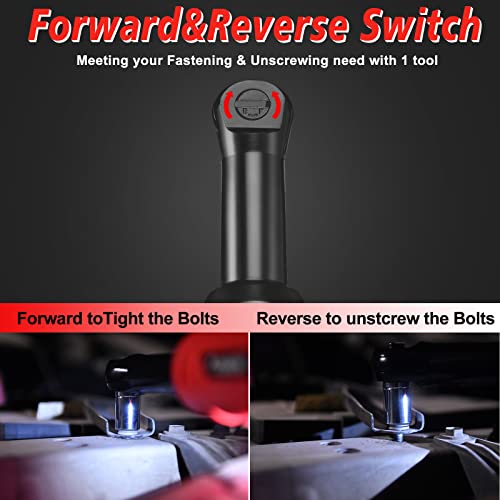 AOBEN 3/8" 40 Ft-lbs Cordless Electric Ratchet Wrench Kit with Variable Speed, Lithium Batteries - style: AB733-1D
