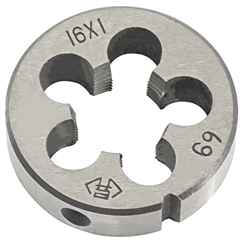M16 x 1.0 Metric Tap and Die Set, M16 X 1.0mm HSS Machine Thread Tap and M16 X 1mm Alloy Tool Steel Round Thread Die Right Hand - size: M16x1mm