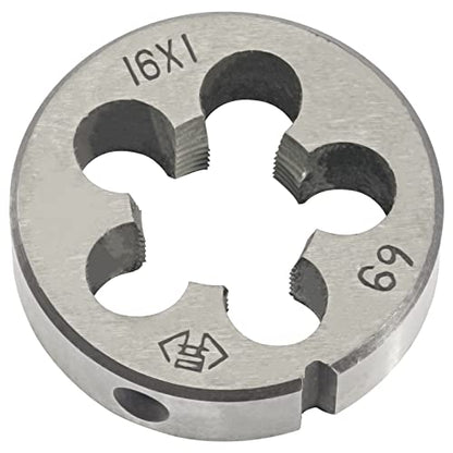 M16 x 1.0 Metric Tap and Die Set, M16 X 1.0mm HSS Machine Thread Tap and M16 X 1mm Alloy Tool Steel Round Thread Die Right Hand - size: M16x1mm