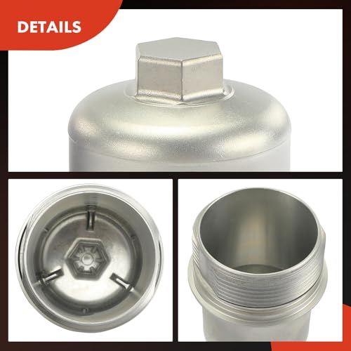 A-Premium Oil Filter Housing Cover Cap For Volkswagen Jetta 05-18, Passat 10 12-14 16-18, Golf 10-15, Beetle, CC, Eos, GTI, Golf Alltrack, Golf R, R32 & Audi A3, A3 TT Quattro, S3