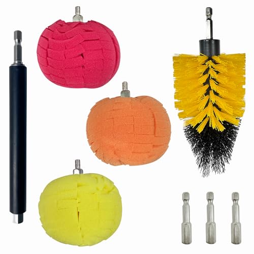 8 PCS Drill Bit Polishing Ball, with Hand-Held Extension Bracket | Metal Polishing Tool, Car Wheel Polishing Sponge, Polishing Pad,Suitable for Household Standard Hand Drill - style: ball _8