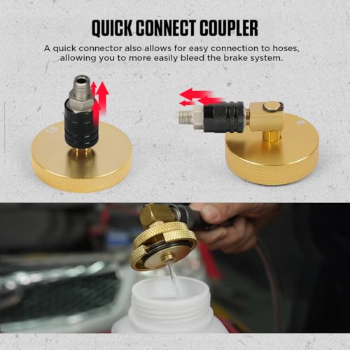 CMTOOL Master Cylinder Bleeder Kit, 20PCS Brake Bleeder Adapter Kit, Aluminum Material, Brake Pressure Bleeding Set with Quick Connector, for Most Vehicles