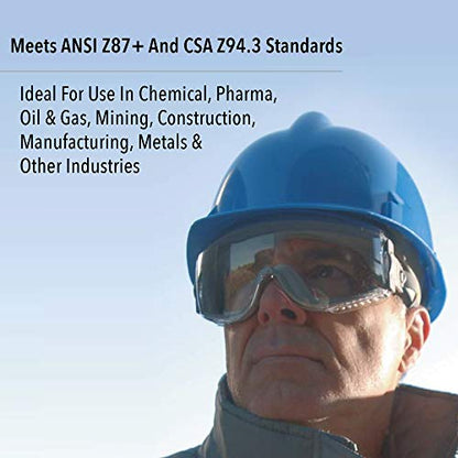 Honeywell Uvex Stealth Safety Goggles with Clear HydroShield Anti-Fog Lens, Grey Body & Neoprene Headband (S3960HS)