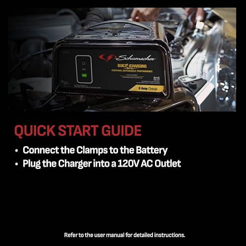 Schumacher Electric 6A Car Battery Charger and Maintainer, 3-in-1 Solution, for 6V/12V Power Sport, Automotive, and Marine Batteries, SC1320 - size: 6V/12V 6A Battery Charger and Maintainer