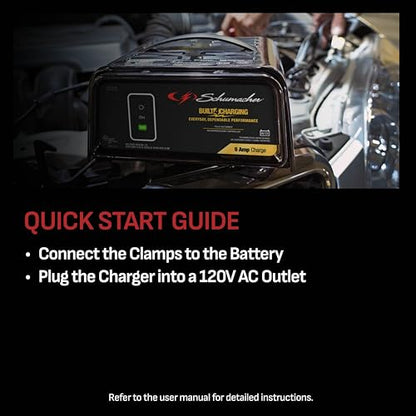 Schumacher Electric 6A Car Battery Charger and Maintainer, 3-in-1 Solution, for 6V/12V Power Sport, Automotive, and Marine Batteries, SC1320 - size: 6V/12V 6A Battery Charger and Maintainer
