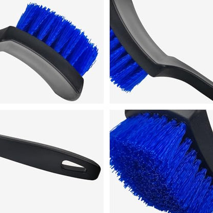 Car Cleaning Brush,Tire Brush,Cleaning Brush, Tire Brushes for Cleaning Rims Cleaning Brushs for Car Interior and tire (Blue+Black) - color: Blue+black