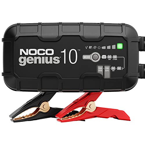 NOCO GENIUS10: 10A 6V/12V Smart Battery Charger – Automatic Maintainer, Trickle Charger & Desulfator with Overcharge Protection & Temperature Compensation – for Lead-Acid & Lithium Batteries - size: 10A