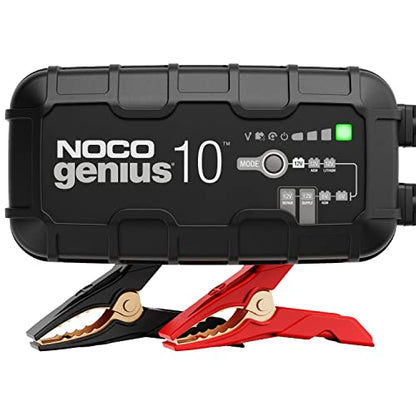 NOCO GENIUS10: 10A 6V/12V Smart Battery Charger – Automatic Maintainer, Trickle Charger & Desulfator with Overcharge Protection & Temperature Compensation – for Lead-Acid & Lithium Batteries - size: 10A