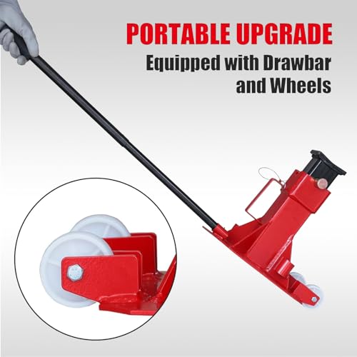 Big RED Torin 12 Ton Heavy Duty Jack Stands: Pin Style Jack Stand with 2 Casters and Handle, Easily Portable Car Stand for Cars, SUVs, Truck and Pick Ups - Red - size: 12 ton caster