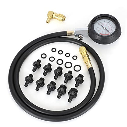 Oil Pressure Tester Kit, Pressure Gauge Kit, 0-140 PSI, Fuel System, Mechanical Engine Sensor, Compression Test, for Car ATV Truck