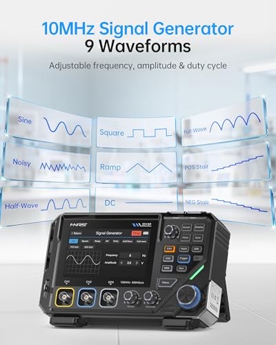 FNIRSI 2D15P 100MHz Digital Oscilloscope Multimeter DDS Signal Generator 3 in 1, 2CH Automotive Oscilloscope Multimeter 19,999 TRMS Counts, 500MS/s Sampling, 4.3'' Touch Screen