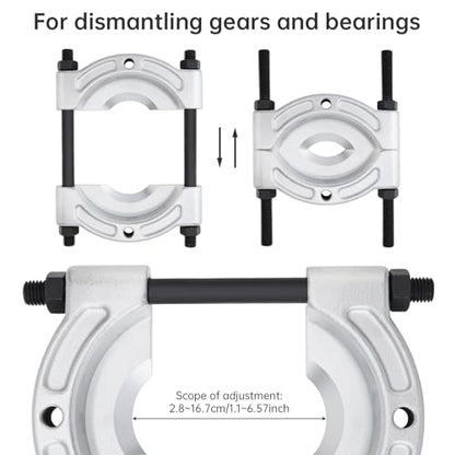ChgImposs Heavy Duty Bearing Puller Tool with 1/2"–5-3/4" Jaw Spread, 5/8"-18 Threaded Holes, 6" Chrome-Plated Gear & Pinion Splitter for Wheel Hub, Bearing, Pulley Removal – Automotive & ATV Use - size: 1/2 to 5-3/4in