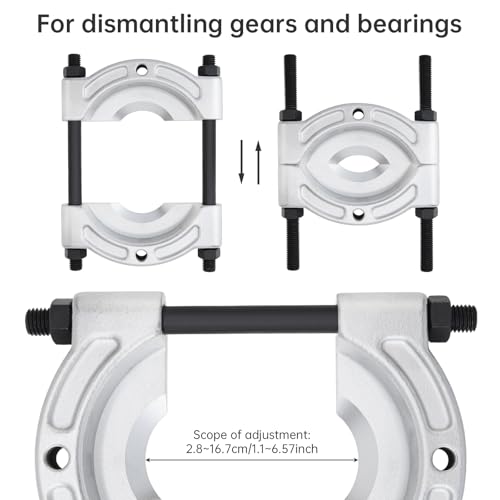 ChgImposs Heavy Duty Bearing Puller Tool with 1/2"–5-3/4" Jaw Spread, 5/8"-18 Threaded Holes, 6" Chrome-Plated Gear & Pinion Splitter for Wheel Hub, Bearing, Pulley Removal – Automotive & ATV Use - size: 1/2 to 5-3/4in