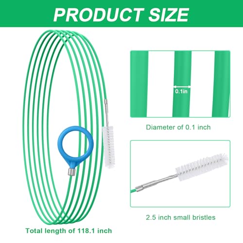 XANGNIER Auto Sunroof Drain Cleaning Tool, 118in Extra Long Flexible Car Sun Roof Drain Cleaner Unclogger for Windshield Wiper & Trunk Drain Holes 1Pcs - color: Green