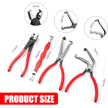 SKOCHE 7 Piece Electrical Disconnect Pliers with Terminal Pin Removal Tool Kit, Black Gloves, Automotive Electrical Plug Connector Disconnect Tool for Cars, Connector Separator and Hose Clamp Pliers