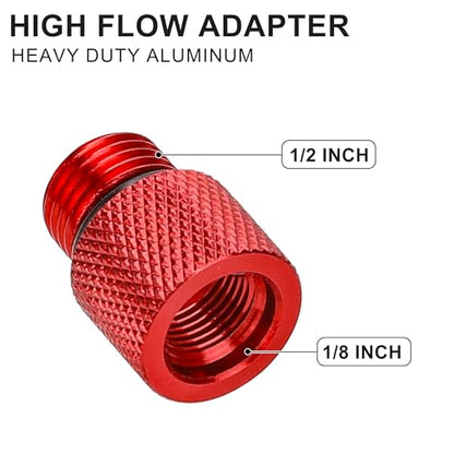 Hromee High Flow Air Blow Gun with 1/8-Inch Rubber Tip Set, Air Dust Gun Nozzle Compressor Accessories with 1/2-Inch Adapter