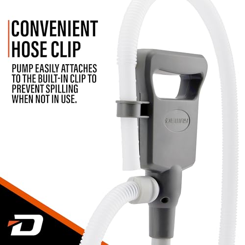 Deway Automatic Fuel Transfer Pump, Powerful AA Battery Powered with USB-C Power Option, 51" Extra Long Hose Fits All Size Cans, Portable Liquid Pump Transfers at 3.8 Gal/Minute - style: Basic No Auto-Stop