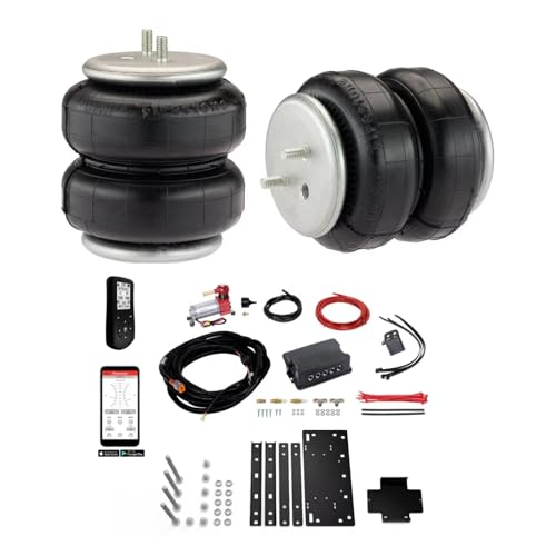 TrendsAuto Firestone Airide Ride-Rite Rear Air Spring Kit with Air Command Dual Wireless App & Remote Standard Compressor w/No-Drill Mount fits 2005-2023 Tacoma 2WD with 0" Lift | TrendsAuto Decal - size: Dual Path