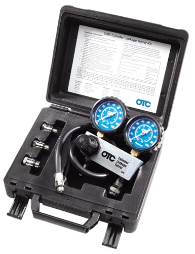 OTC 5609 Cylinder Leakage Tester Kit - Quickly Diagnose Internal Engine Problems like Bad Rings, Valves, and Leaking Head Gaskets | Dual 2-1/2 Gauges, Pressure-Regulated Manifold, 24 Hose, 10/12/18 Mm Adapters, Hard Case