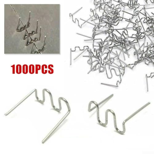 1000Pcs Welder Staples, 0.6mm S Wave Staples for Car Bumper Bodywork Plastic Stapler Repair Kit for Car Bumper Repair, Architectural Modeling, Plastic Craft Welding Supplies