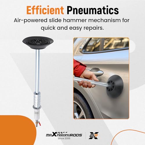 maXpeedingrods Car Dent Puller Air Pneumatic Dent Puller Set | Slide Hammer Puller with 3 Suction Cups 3.2” 4.7” 5.9”, Auto Body Dent Repair Kit, 24.2” Dent Removal Hand Tool