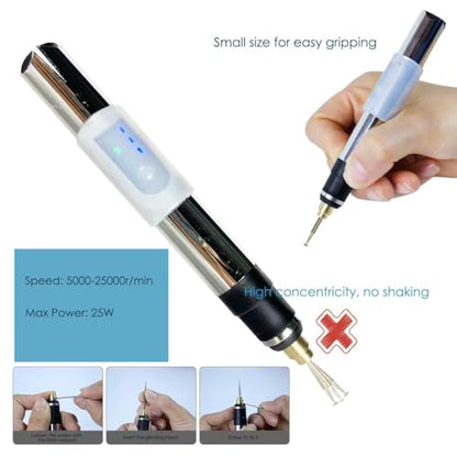 Damaged Screw Removal For Cell Phone Rechargeable Broken Screw Extractor Kit for Iphone Cell Phone Repair Tool 4 Size Grinding Heads Portable Screw Extractor for Laptop/Pad Electronic Products