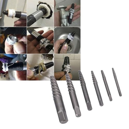 Tyenaza Damaged Screw Extractor Kit, Steel Hardened Portable Broken Bolt Extractor Kit for Automotive Maintenance