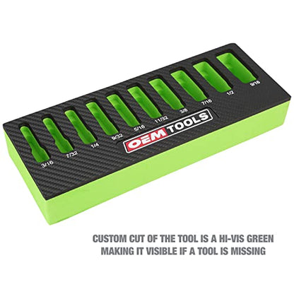 OEMTOOLS 23985 10 Piece 1/4" Drive Deep Socket Set, SAE Sizes 3/16"-9/16", Rust-Resistant 1/4 Drive Socket Set, EVA Storage Tray, Heat-Treated Alloy Steel Sockets - style: 1/4" SAE