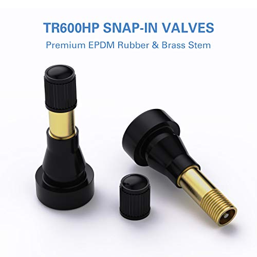 CKAuto TR600HP High Pressure Brass Rubber Snap-in Tire Valve Stem (50pcs/Bag) (Pack of 2) - size: 100 (Pack of 2)