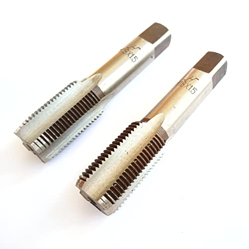AtticZone M18 x 1.5 Metric Hand Thread Tap, Right Hand, Alloy Tool Steel, 1 Taper Tap, 1 Plug Tap for Metal Working DIY Industrial - size: M18x1.5