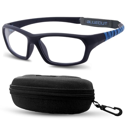 BLUE CUT Sports Protection Goggles, Anti-Fog Lenses Safety Glasses for Basketball, Pickleball and All Outdoor Sports - color: Black Blue, size: Medium
