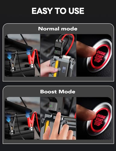 Sharmeal 7000A Car Battery Jump Starter Up to All Gas & 12.0L Diesel Engine, Car Battery Jumper Starter Portable 12V Jump Box with USB Output, Storage Case, LED Flashlight - color: Yellow-7000A+Charger Block