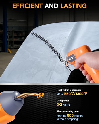 Cordless Plastic Welder, USB Rechargeable Hot Staple Welding Kit with 900Pcs Staples, Built-in LED Light & Storage Bag, Portable Plastic Repair Tool for Car Bumper, Toys, DIY Projects