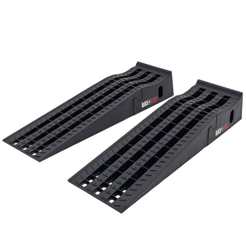 Car Service Ramps for Oil Change, 7,500 lb GAWR, 6.5" Lift, Underbody Access, Black Widow, Pair
