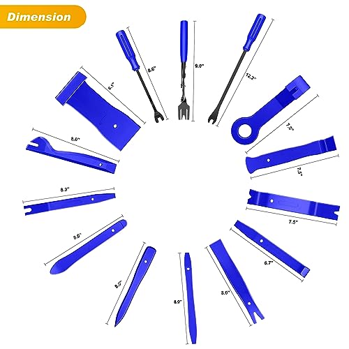 GOOACC 40Pcs Trim Removal Tool,Auto Terminal Removal Key Tool,Auto Clip Pliers Stereo Removal Tools,Car Upholstery Repair Removal Kit,Precision Hook and Pick Set,Wiring Threader,Car Film Scrape-Blue - color: Blue