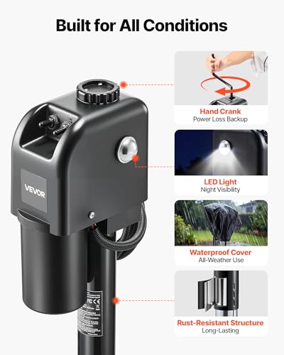 VEVOR Electric Trailer Jack, 7500 lbs Capacity, Electric Power Tongue Jack with Waterproof Protective Cover & LED Light for Travel Trailer, Camper, RV, 9.84-33.85 in Lift, 12V DC with Wiring, Black - size: 7500 lbs