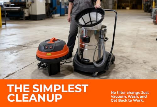 Industrial Wet/Dry Vacuum Cleaner | 2 Motors | 2000 Watt Power | 225 CFM | 21-Gallon Capacity JM773
