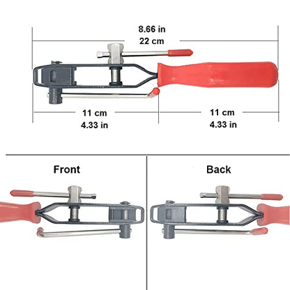 CV Boot Clamp Pliers CV Joint Ear Clamp Banding Tool with 12pcs Adjustable Axle Boot CV Joint Bands Drive Axle Shaft Joint Crimp Clamps Fit for Most Cars