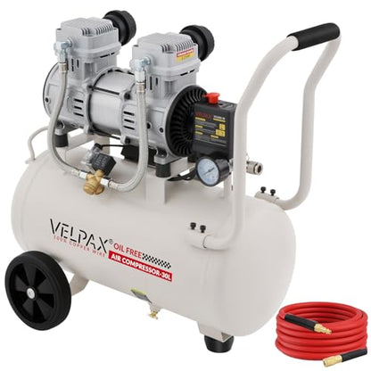 Ultra Quiet Air Compressor, Only 68dB, 8 Gallon Tank, Oil-Free, 110V/60Hz 2.15HP, 9.04CFM@115PSI, Air Compressor Perfect for Spray Painting, Auto Repair, Tire inflation, Woodwork nailing - size: 8 Gallon