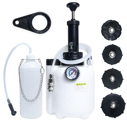 3L Manual Brake Bleed Kit with 1L Bleed Bottle and 4 Master Cylinder Adapters, Universal One-Person Operation Brake Fluid Vacuum Pump for Most Vehicles - size: 4 Adapters
