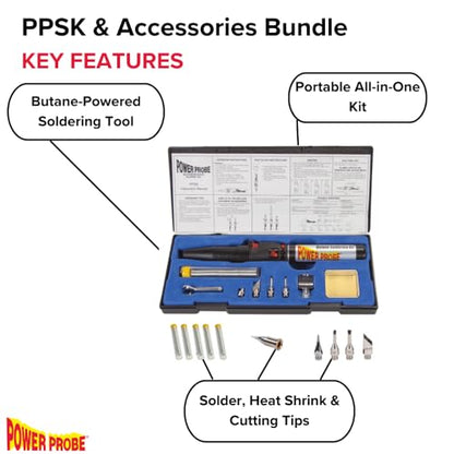 Power Probe Butane Soldering Kit with Tips & Solder Bundle