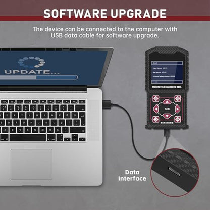 M3‑A Motorcycle Diagnostic Tool for Honda 4P, Kawasaki 4‑6P, Yamaha 2/3/4P – Read/Clear Fault Codes & Live Data, ECU/Service/Throttle Reset, ABS Bleed, OBD2 Scanner - style: M3-A Motorcycle Code Readers