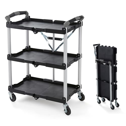 Olympia Tools 85-188 Pack-N-Roll Folding Collapsible Service Cart, 150LB Capacity, Black - color: Black, size: 150LB