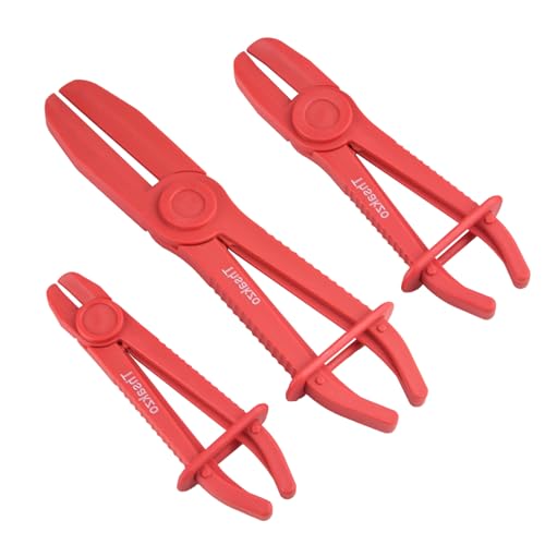 3-Piece Hose Pinch Off Pliers, Straight Plastic Clamp Tool | Lightweight Plastic, No Hose Damage. For Fuel, Brake, Radiator, Coolant, Gas & Flexible Hoses, Automotive Repair