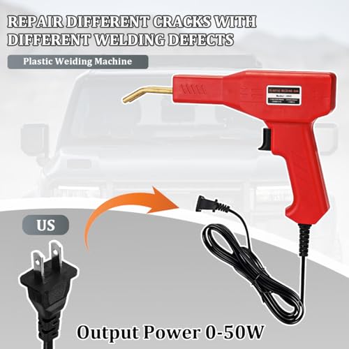 Car Plastic Welder, Vehicle Plastic Welder Gun Kit for Bumper Repair with 200 Hot Staples ＆ Carry Case, Portable Automotive Repair DIY Tools Accessories, Universal for SUV RV Truck