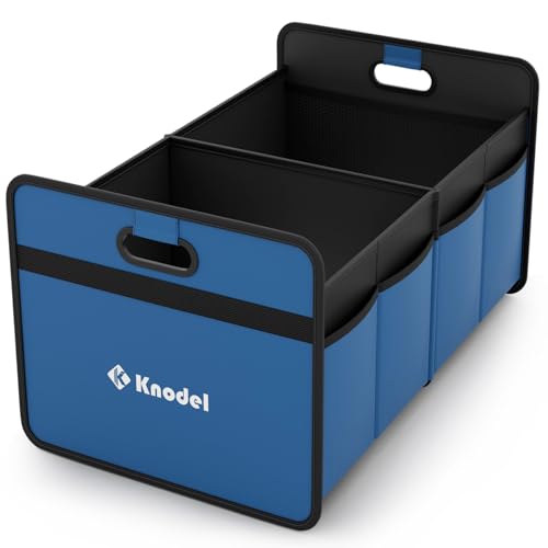 K KNODEL Car Trunk Organizer, Foldable Organizer for Car, Automotive Consoles & Organizers, Storage with Reinforced Handles (Small, Blue) - color: Blue, size: Small